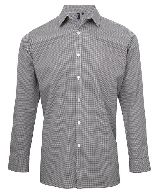 Premier Microcheck (Gingham) Long Sleeve Cotton Shirt