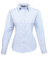 Premier Women's Poplin Long Sleeve Blouse - Light Blue