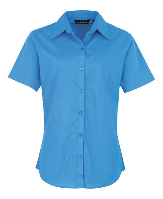 Premier Women's Short Sleeve Poplin Blouse - Sapphire