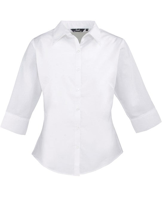 Premier Women's ¾ Sleeve Poplin Blouse