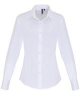 Premier Women's Stretch Fit Cotton Poplin Long Sleeve Blouse