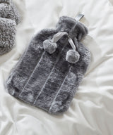 Ribbon Luxury Classic Faux Fur Hot Water Bottle And Cover