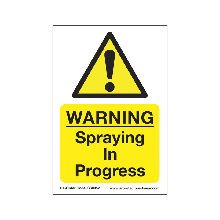 Arbortec Corex Safety Sign Warning Spraying in Progress