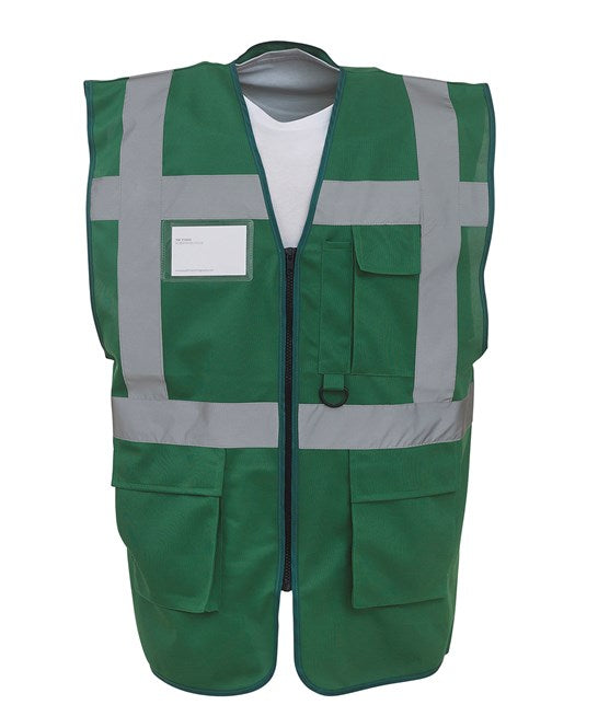 Yoko Multifunctional Executive Hi-Vis Waistcoat (Hvw801) - Paramedic Green