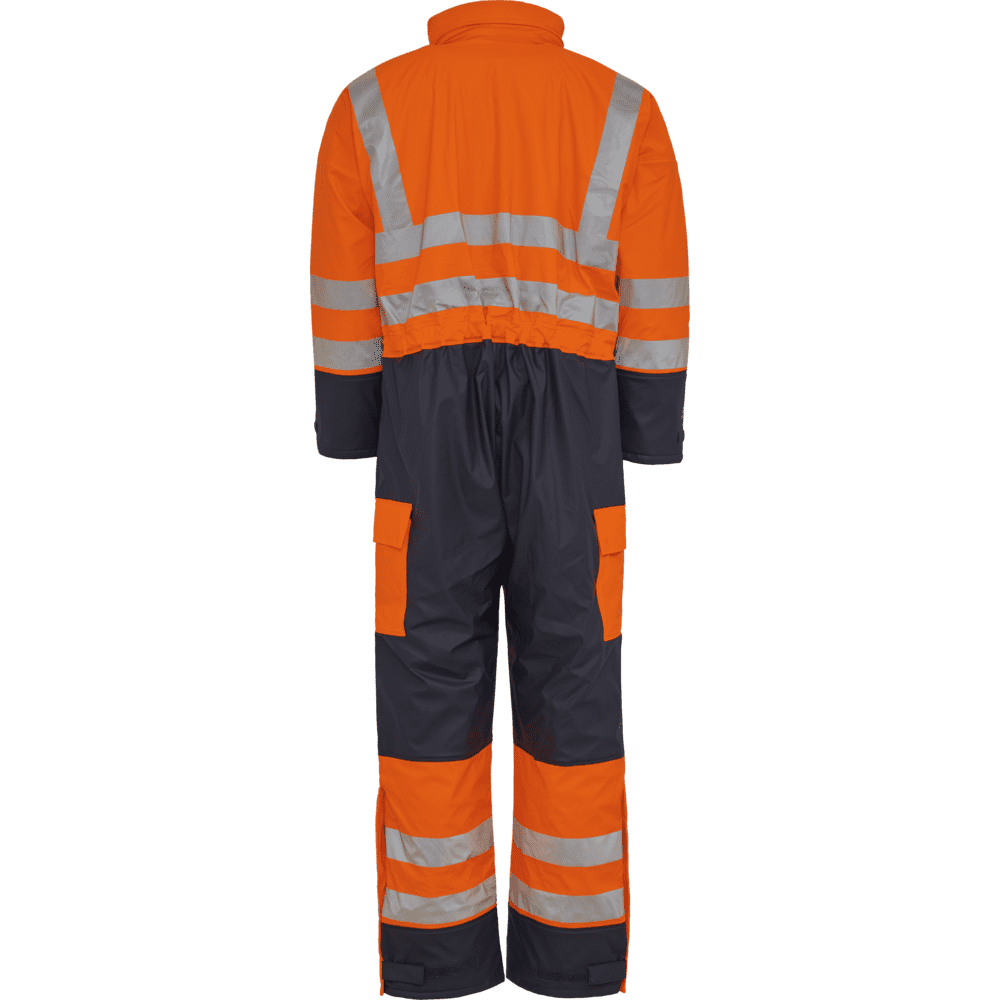 ELKA Dry Zone Visible Thermal Coverall 028100R #colour_hi-vis-ora-navy