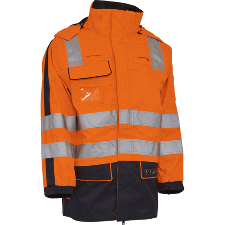 ELKA Securetech Multinorm Electric Arc Jacket 086060R #colour_hi-vis-ora-navy