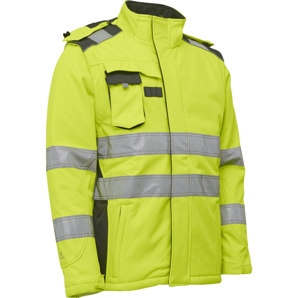 ELKA Visible Xtreme Winter Softshell Jacket 116514R #colour_hi-vis-yell-grey