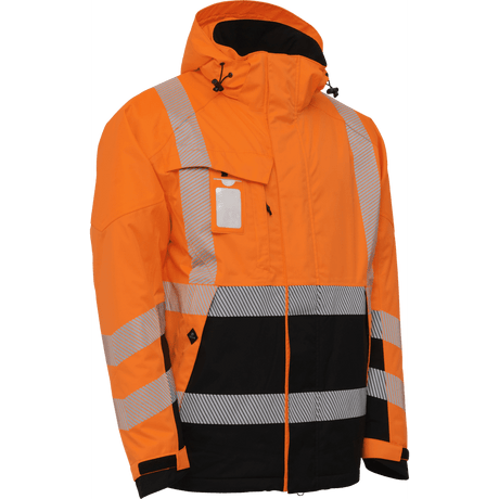 ELKA Visible Xtreme Stretch Winter Jacket 186100R #colour_hi-vis-orange-black