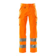 Mascot Safe Light Thigh Pocket Trousers #colour_hi-vis-orange