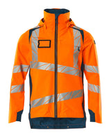 Mascot Accelerate Safe Lightweight Lined Outer Shell Jacket #colour_hi-vis-orange-dark-petroleum