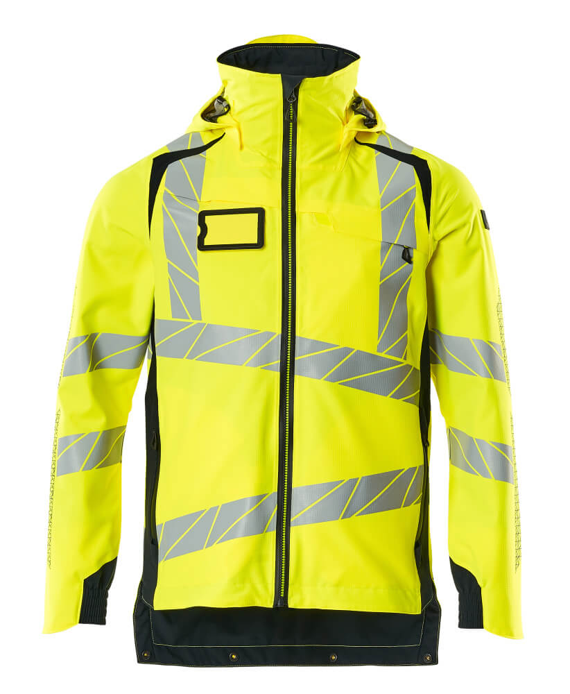 Mascot Accelerate Safe Lightweight Lined Outer Shell Jacket #colour_hi-vis-yellow-dark-navy