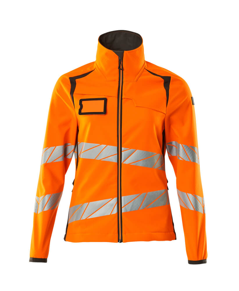 Mascot Accelerate Safe Ladies Fit Softshell Jacket #colour_hi-vis-orange-dark-anthracite