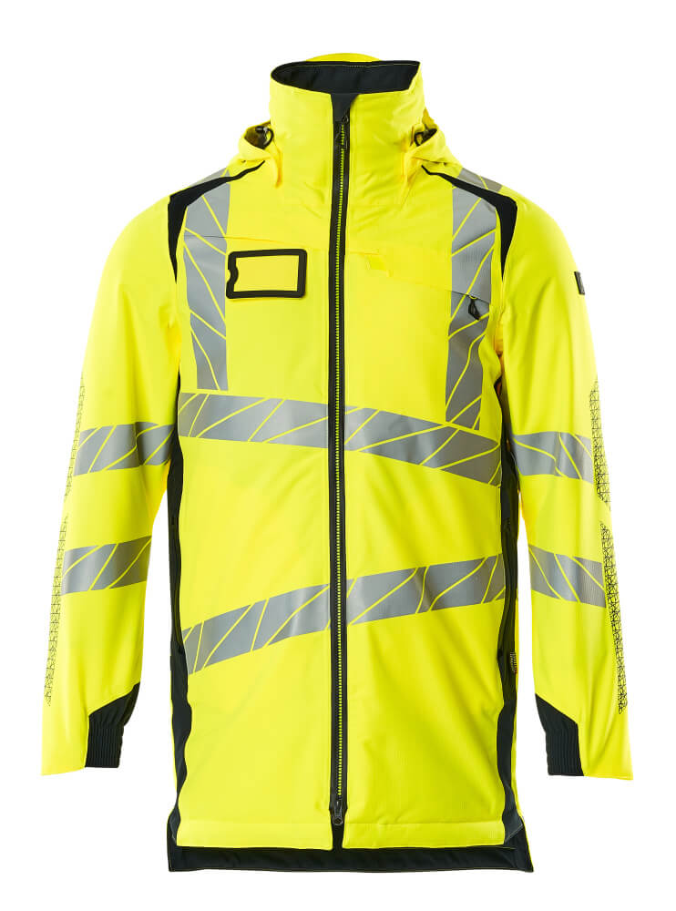 Mascot Accelerate Safe Lightweight Parka with CLIMascot #colour_hi-vis-yellow-dark-navy