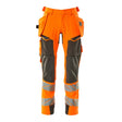 Mascot Accelerate Safe Trousers with Holster Pockets - Hi-Vis Orange/Dark Anthracite #colour_hi-vis-orange-dark-anthracite