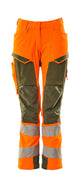 Mascot Accelerate Safe Ladies Diamond Fit Trousers with Kneepad Pockets - Hi-Vis Orange/Green