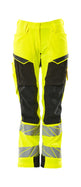 Mascot Accelerate Safe Ladies Diamond Fit Trousers with Kneepad Pockets - Hi-Vis Yellow/Black #colour_hi-vis-yellow-black