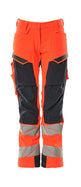 Mascot Accelerate Safe Ladies Diamond Fit Trousers with Kneepad Pockets - Hi-Vis Red/Dark Navy #colour_hi-vis-red-dark-navy