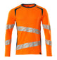 Mascot Accelerate Safe Modern Fit Long-Sleeved T-shirt #colour_hi-vis-orange-dark-petroleum