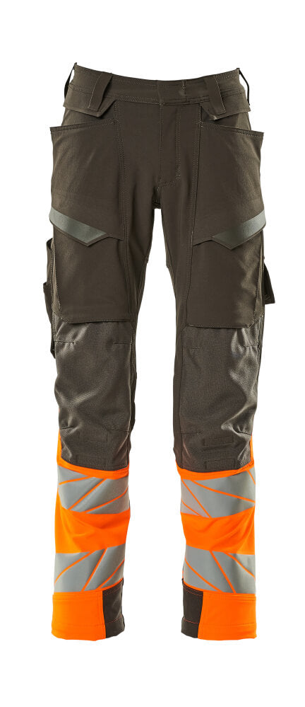 Mascot Accelerate Safe Trousers with Kneepad Pockets - Dark Anthracite/Hi-Vis Orange #colour_dark-anthracite-hi-vis-orange