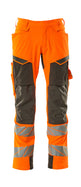 Mascot Accelerate Safe Trousers with Kneepad Pockets - Hi-Vis Orange/Dark Anthracite #colour_hi-vis-orange-dark-anthracite