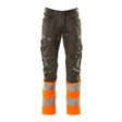 Mascot Accelerate Safe Trousers with Kneepad Pockets - Dark Anthracite/Hi-Vis Orange #colour_dark-anthracite-hi-vis-orange