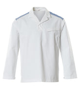 Mascot Food & Care Smock #colour_white-azure-blue