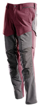 Mascot Customized Stretch Trousers with Kneepad Pockets - Bordeaux/Stone Grey #colour_bordeaux-stone-grey