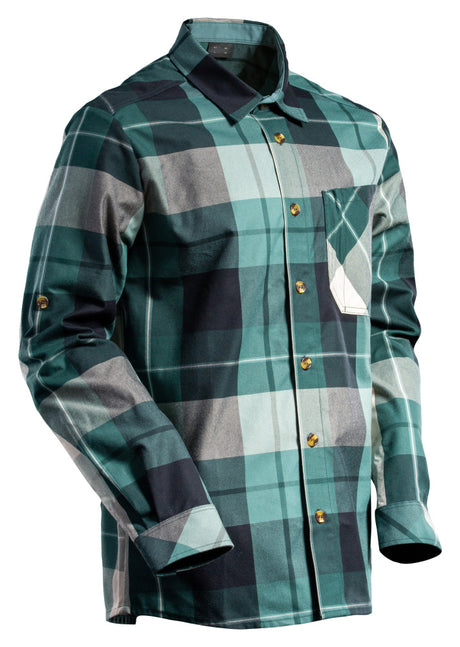 Mascot Customized Checked Flannel Shirt #colour_forest-green-checked