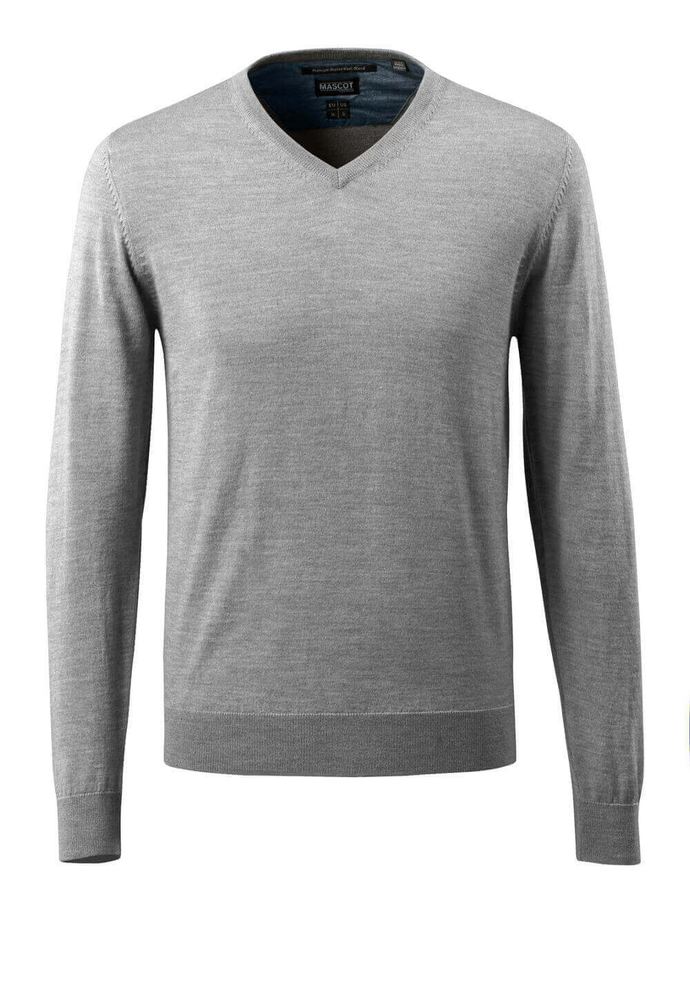 Mascot Frontline Merino Wool Knitted V-Neck Jumper #colour_grey-flecked