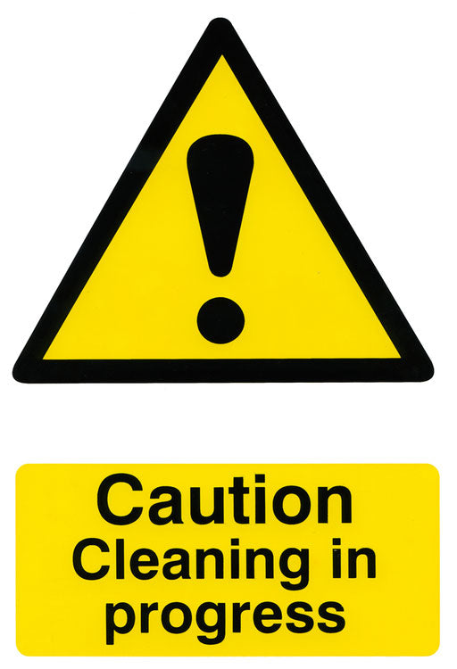 Bsafe Caution Cleaning In Progress Sign White/Yellow