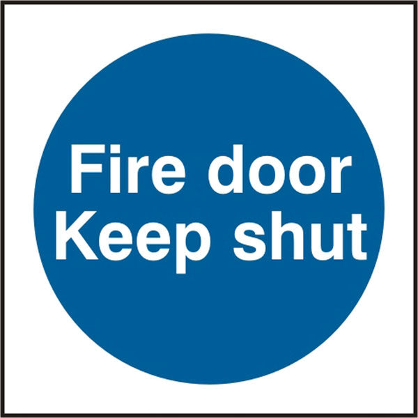 Bsafe Fire Door Keep Shut Sign White/Blue