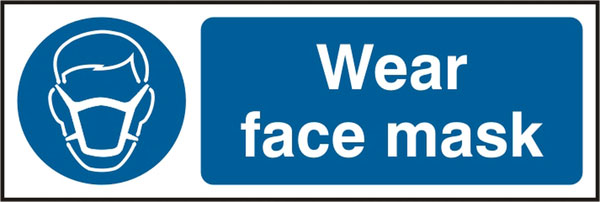 Bsafe Wear Face Mask Sign White/Blue