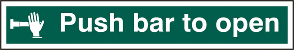 Bsafe Push Bar To Open Sign Green