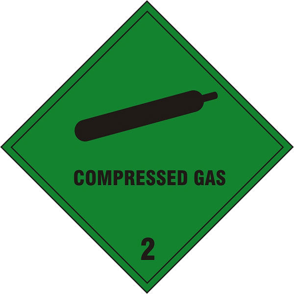 Bsafe Compressed Gas Sign White/Green