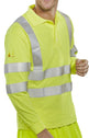 Beeswift Fire Retardant Hi-vis Anti Static Polo Long Sleeved Saturn Yellow