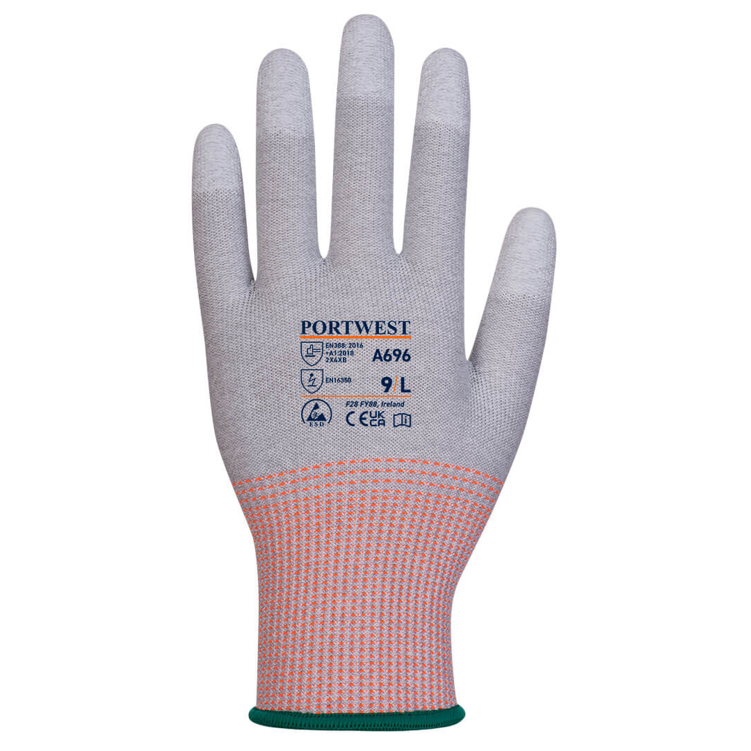 Portwest LR13 ESD PU Fingertip Cut Glove - 12 Pack