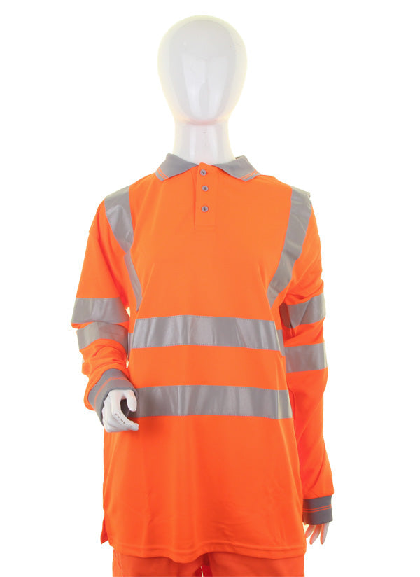 Beeswift Ladies Hi-Viz L/S Polo Orange