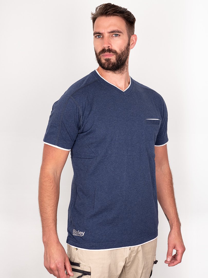 Bisley Flex & Move Cotton V-Neck T-Shirt