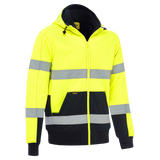 Bisley Taped Hi-Vis Zip Fleece Hoodie with Sherpa Lining