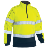 Bisley Taped Hi-Vis Fleece 1/4 Zip Pullover Jumper