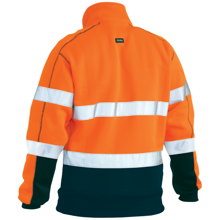 Bisley Taped Hi-Vis Fleece 1/4 Zip Pullover Jumper