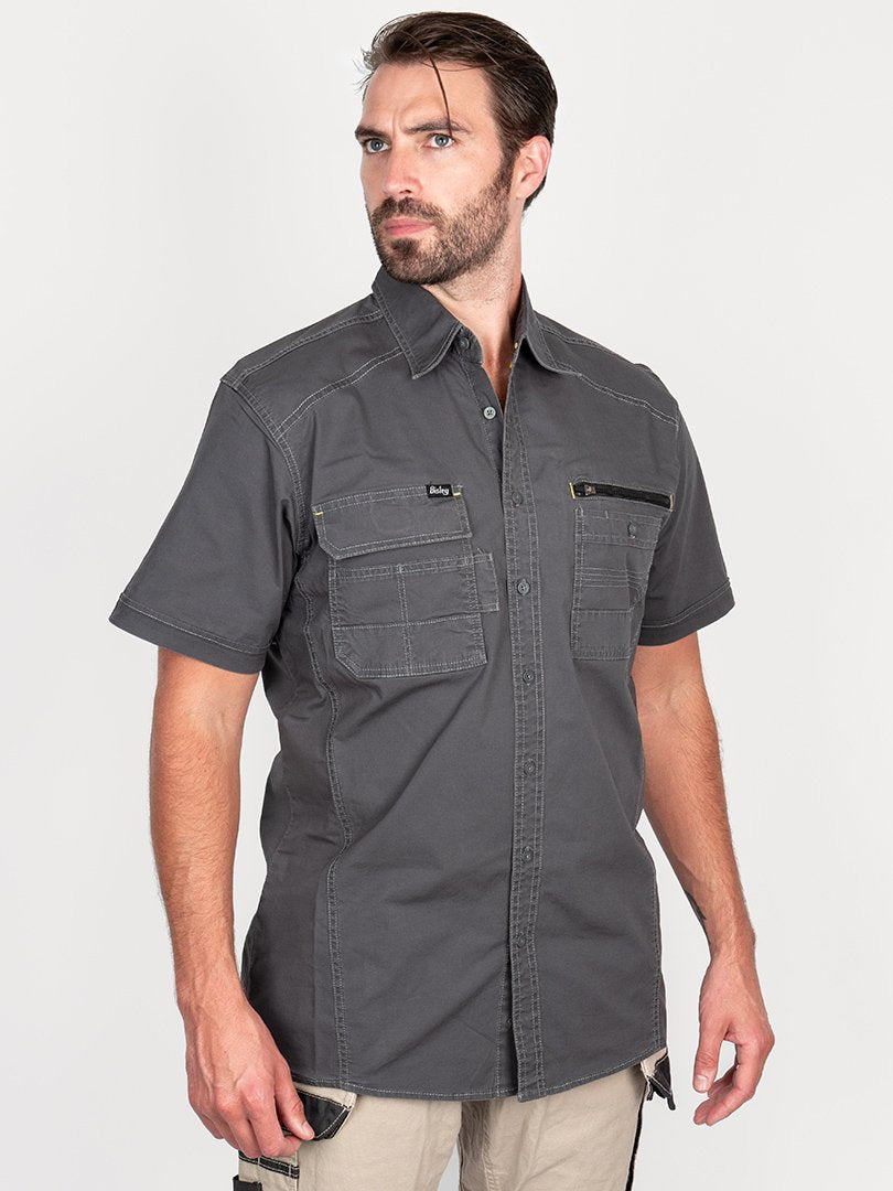 Bisley Shirt Flex & Move Short Sleeve Utility Work Shirt