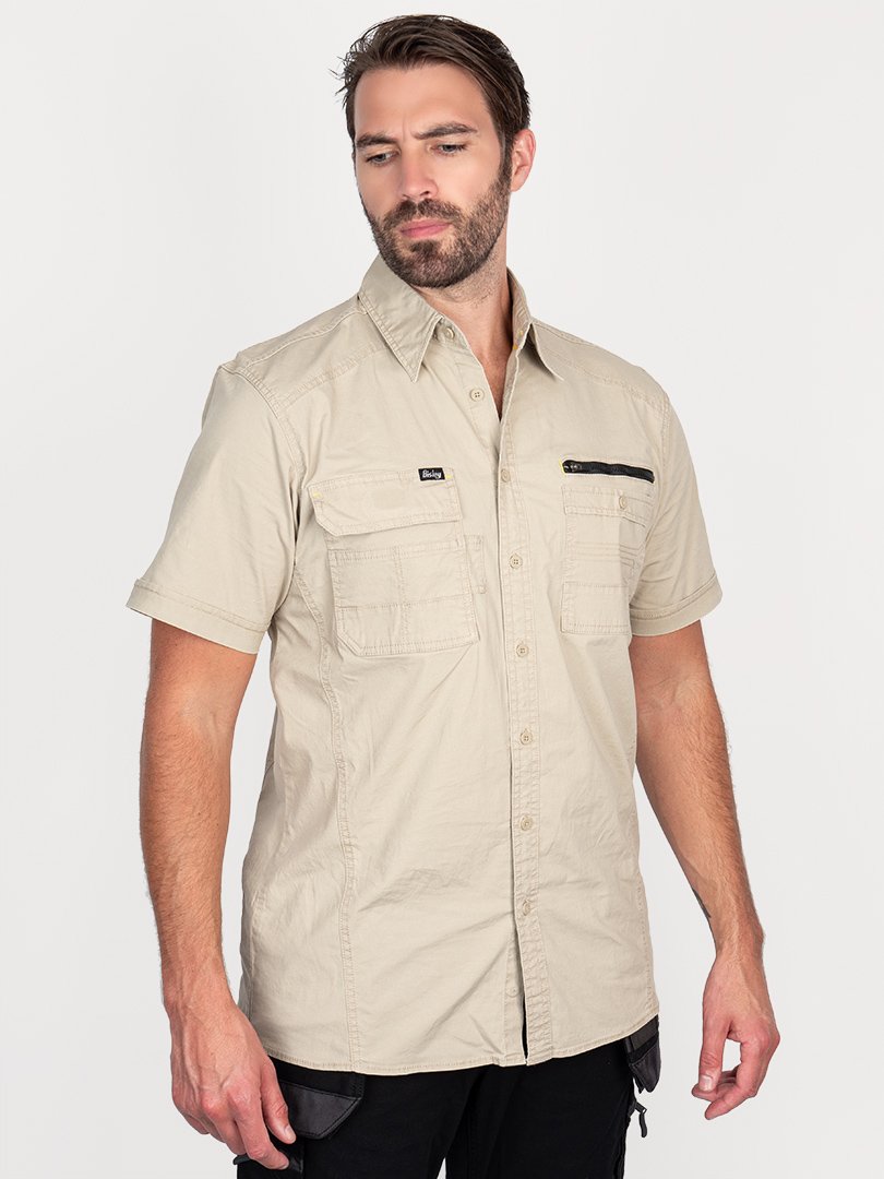 Bisley Shirt Flex & Move Short Sleeve Utility Work Shirt