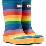 Hunter Original Kid's First Classic Rainbow Print Wellington Boots