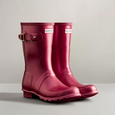 Hunter Original Short Nebula Wellington Boots #colour_hayes-burgundy