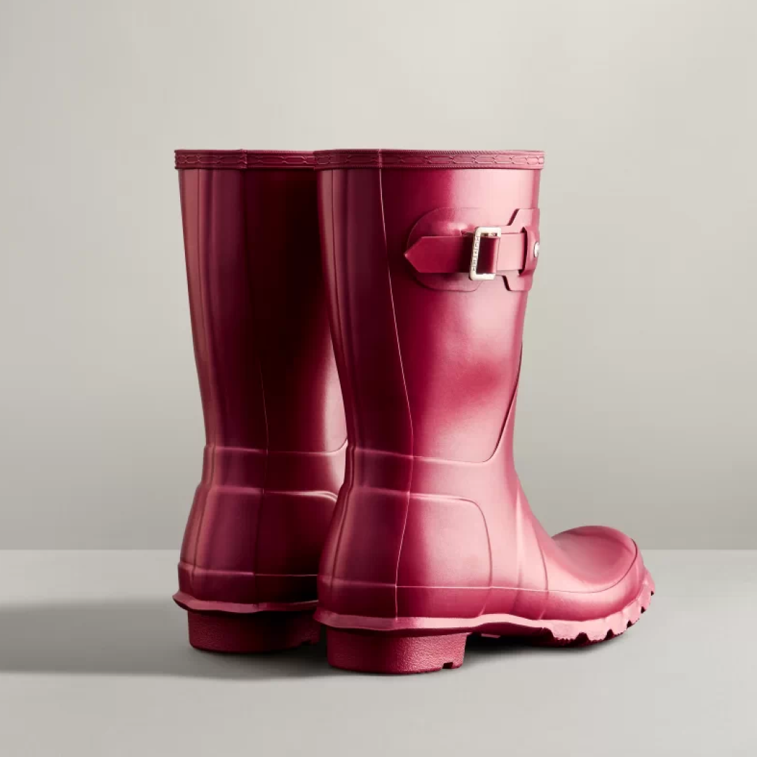 Hunter Original Short Nebula Wellington Boots #colour_hayes-burgundy