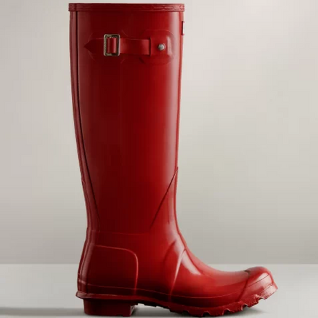 Hunter Original Tall Gloss Wellington Boots #colour_military-red